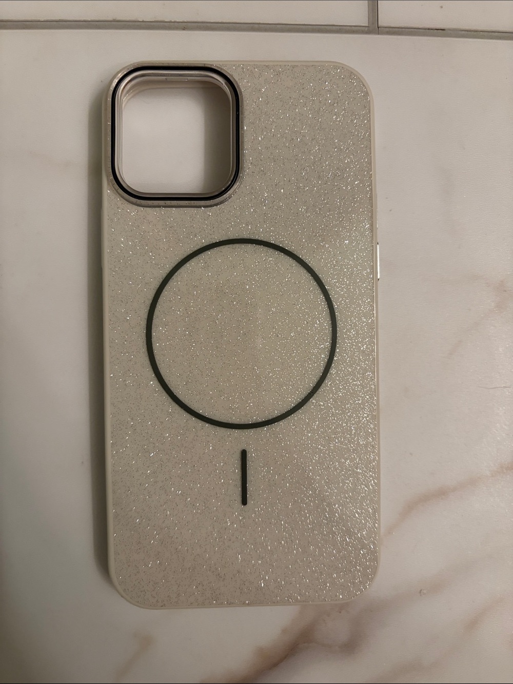 Glitter White iPhone 12 Pro MagSafe-Compatible Phone Case